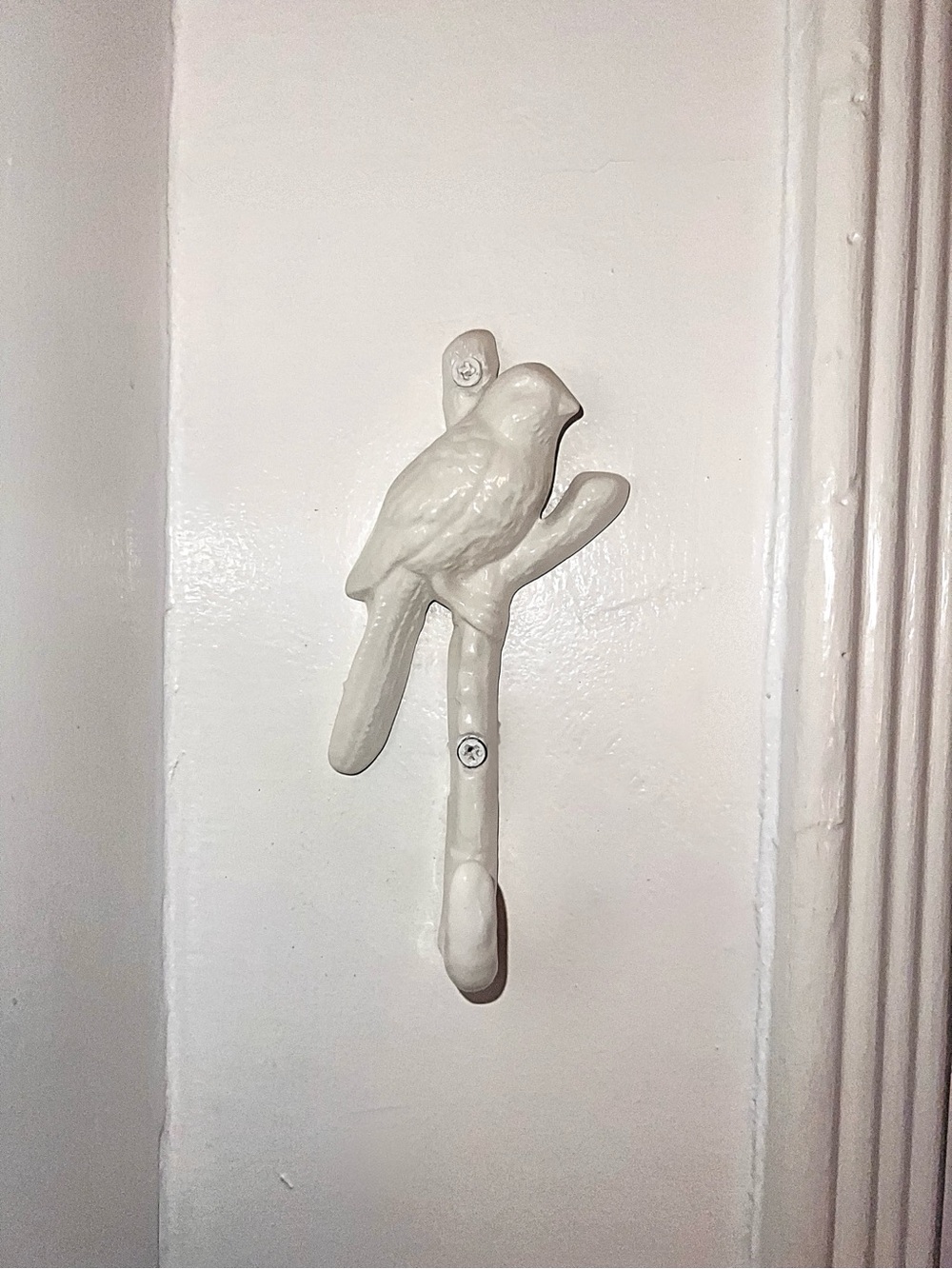 Ceramic Bird Hook with white porcelain glaze circa 1900’s Anthropologie